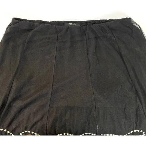 Style and Co Tulle Embroidered Layered Skirt Plus Sz 2X Multicolor Lined Flaws - Picture 2 of 14